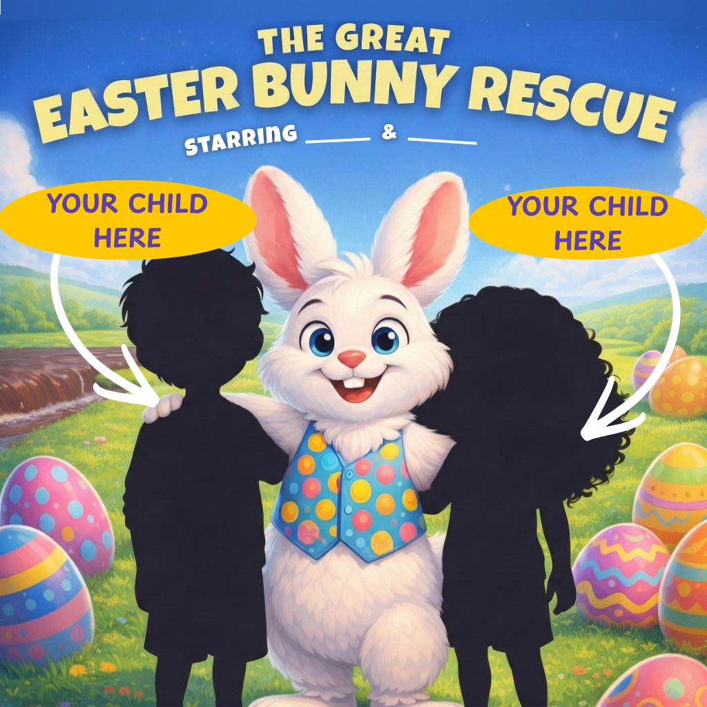 Story Book Cover with Two Children